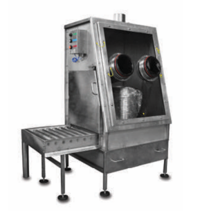 stacja opróżniania worków z rękawicami